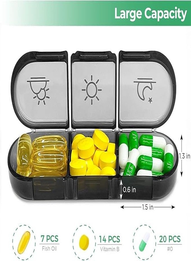 Shrux 7 days and 3 Times Marking Pill Organizer Box | Multi-compratment Medicine And Vitamin Capsual Storage Case | Weekly Medicine Tablet Organizer Mini Pocket Box with Lockable Lid | Small Travel Pill Case | Weekly Pill Organizer Box - Image 2